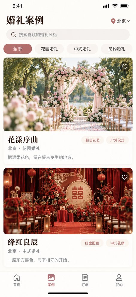 忆念 App 婚礼案例页